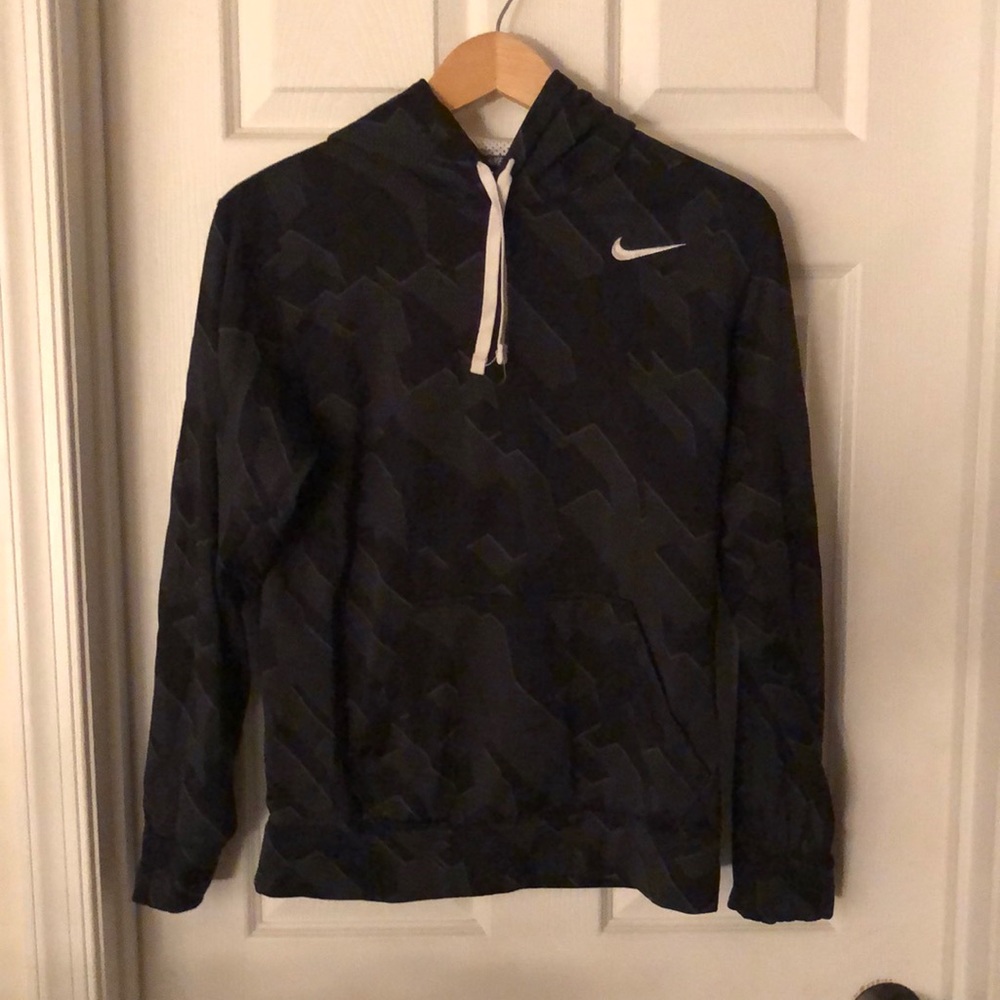 Black Print Nike Hoodie (Small)